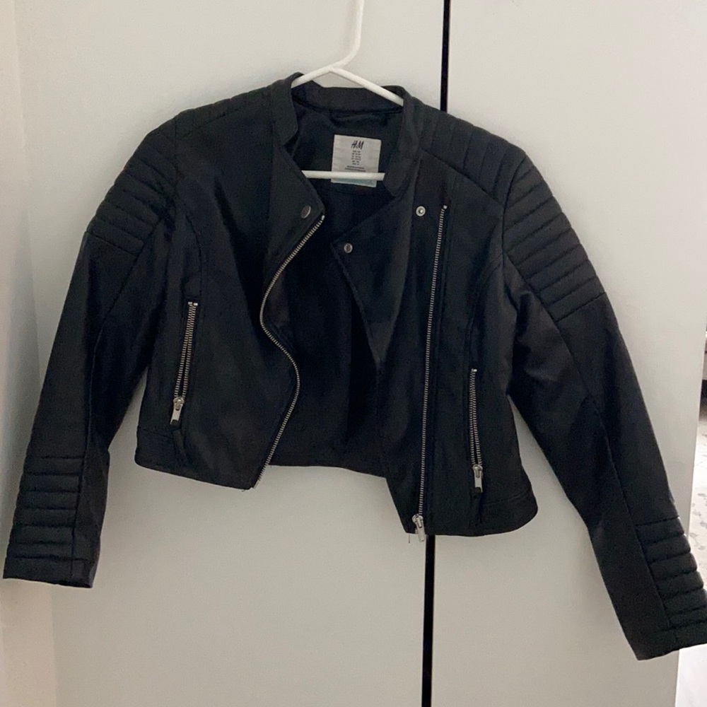 Black leather jacket